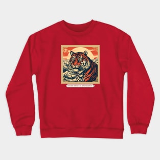 Tiger, Wave, Sun Japanese Art Crewneck Sweatshirt